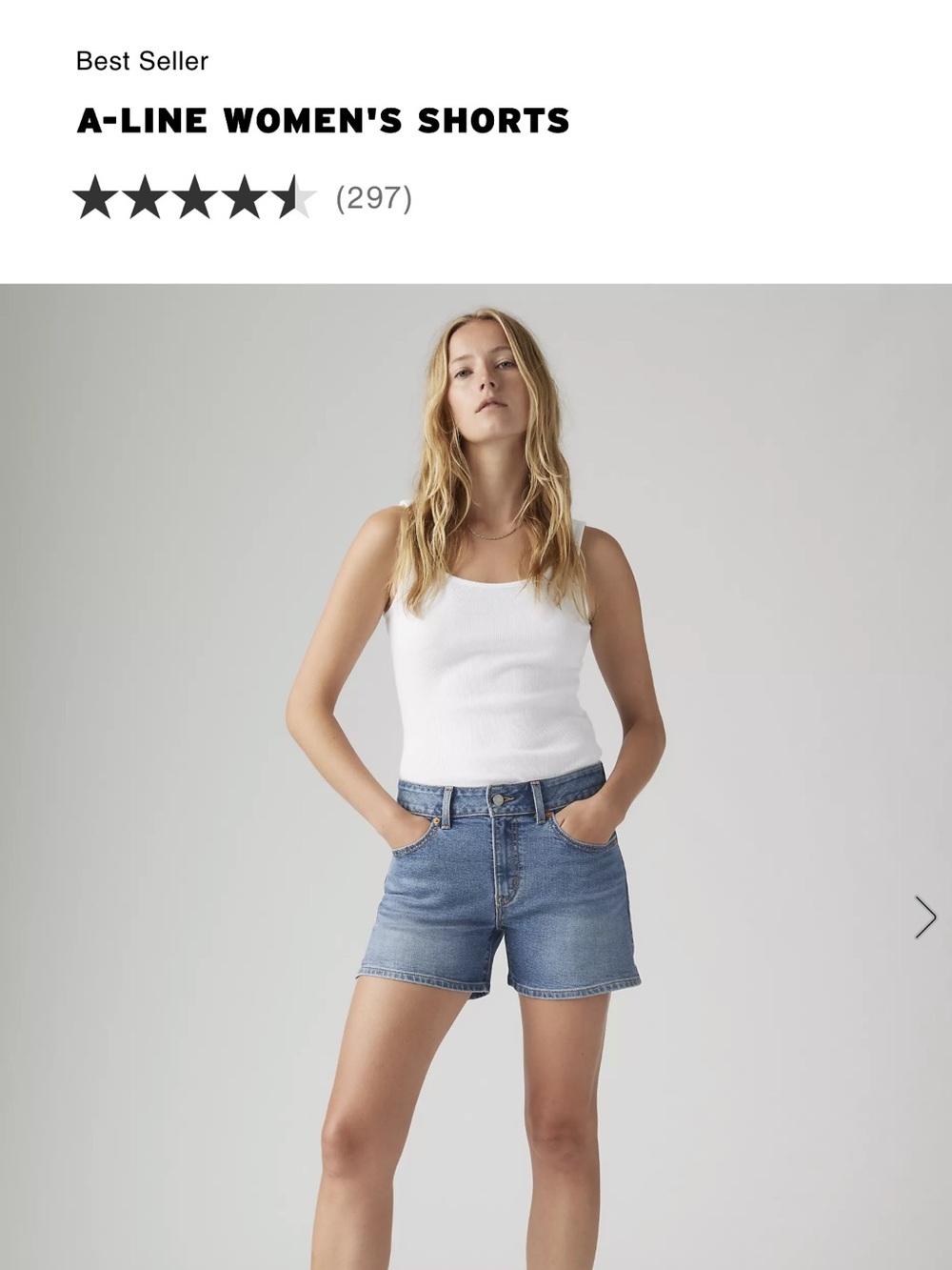 Levi's Blue Denim A-Line Women's Shorts